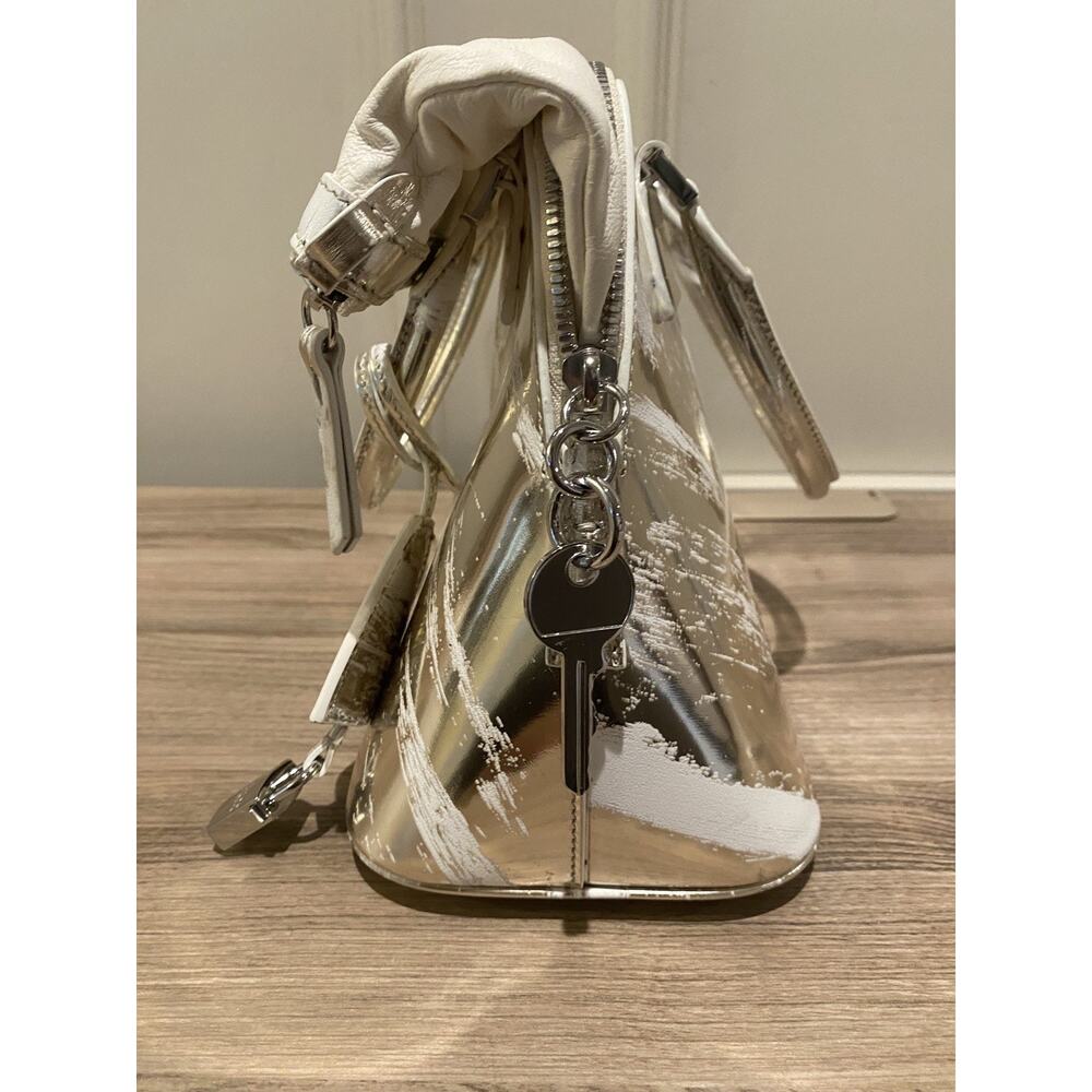 Luxury Maison Margiela 5AC Classique Mini MSRP$2910 White Silver Leather Satchel - Picture 9 of 9